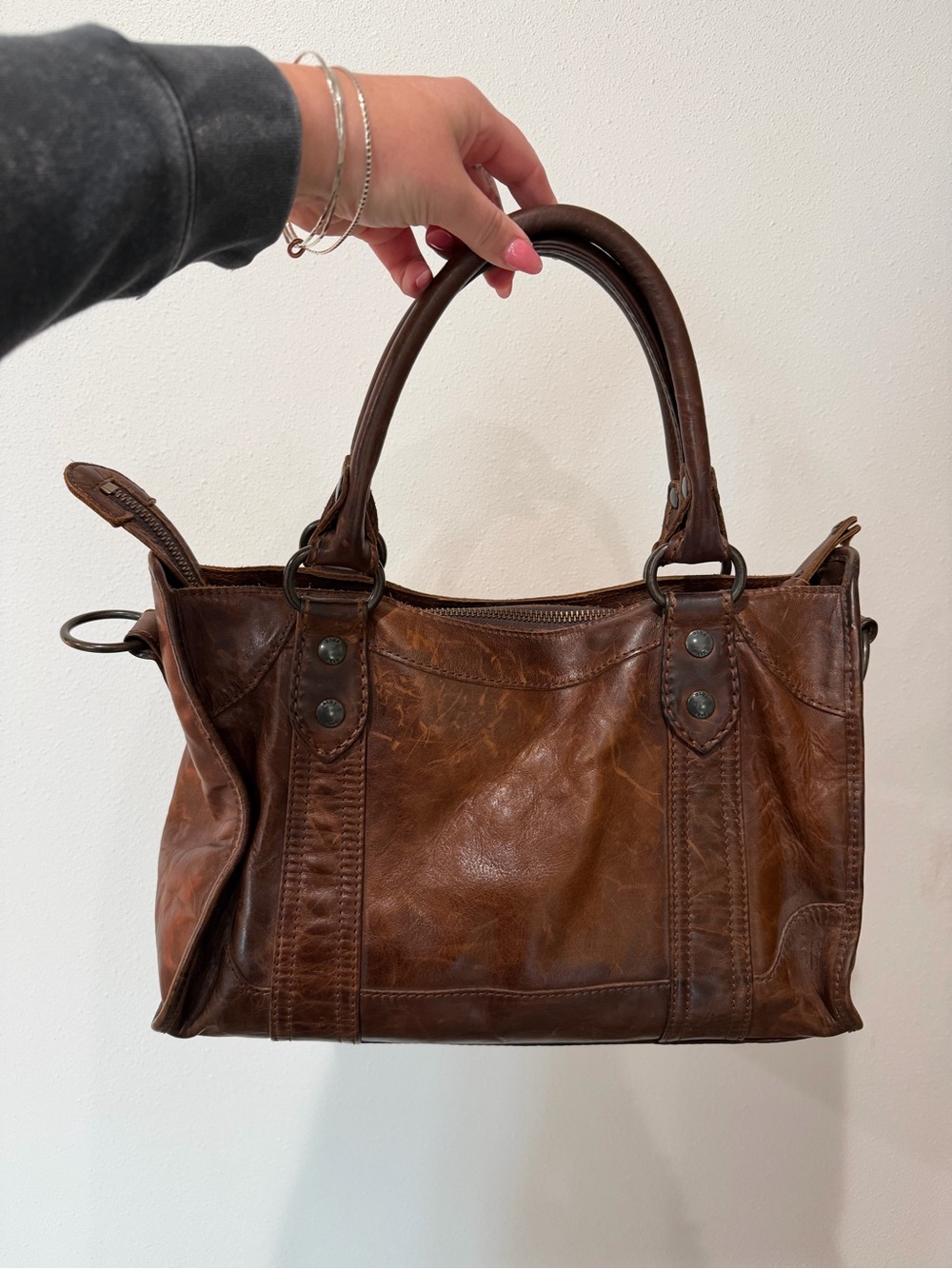 Frye Melissa Medium Satchel Bag Cognac
